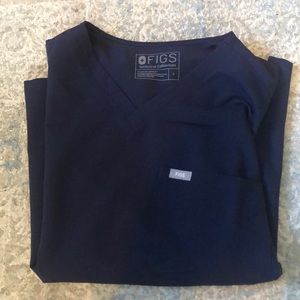 Figs Navy Blue Scrub Top